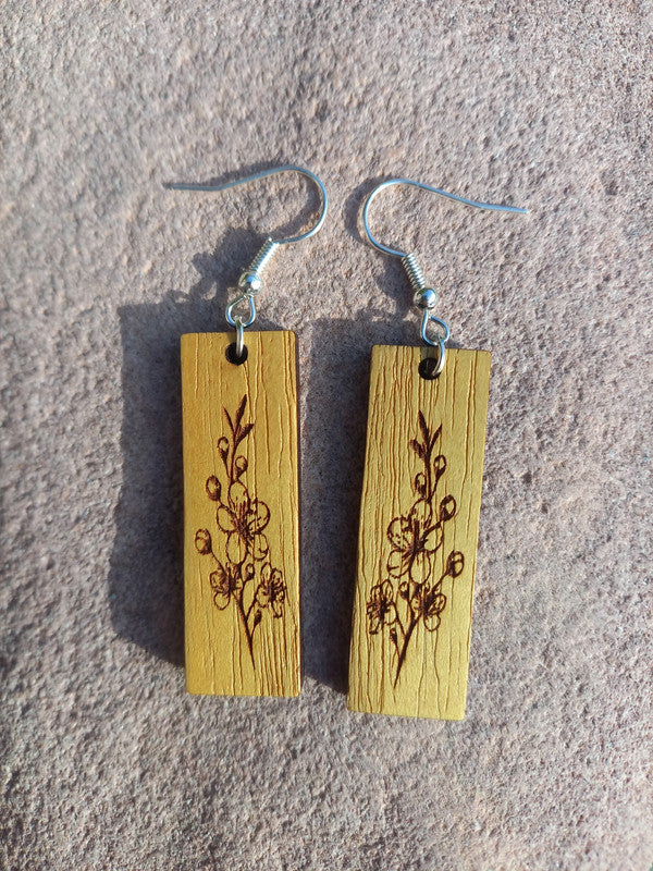 Boucles d'oreilles en bois brut