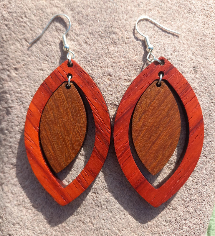 Boucles d'oreilles en bois brut