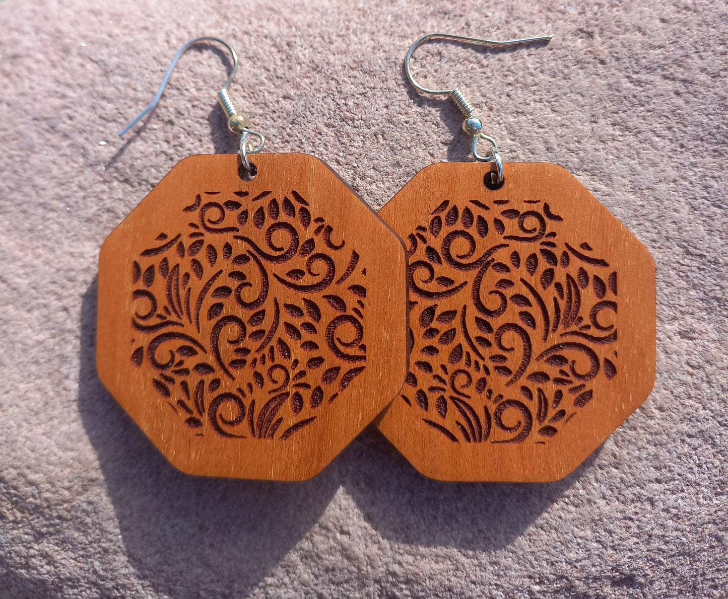 Boucles d'oreilles en bois brut