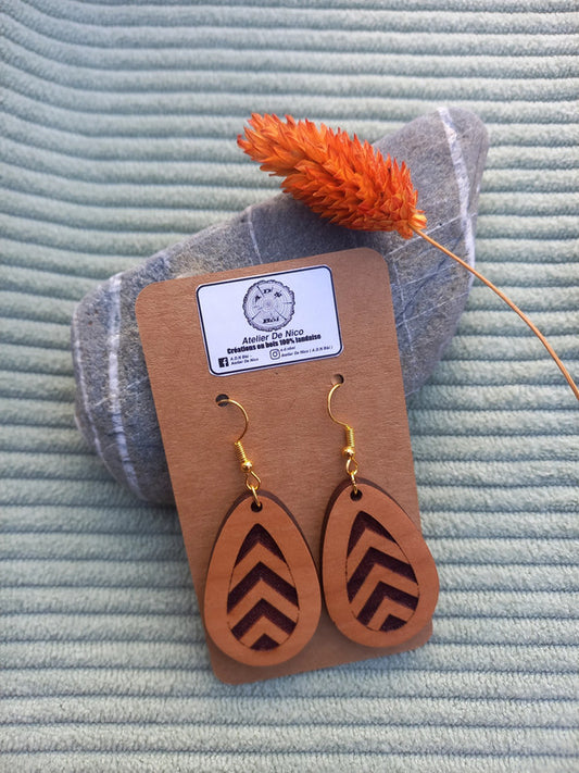 Boucles d'oreilles en bois brut