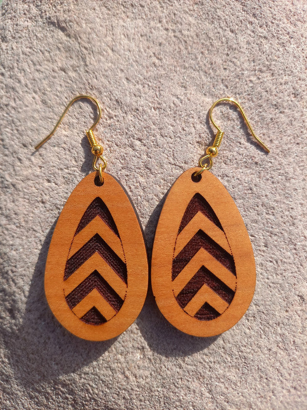 Boucles d'oreilles en bois brut