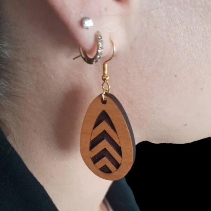 Boucles d'oreilles en bois brut