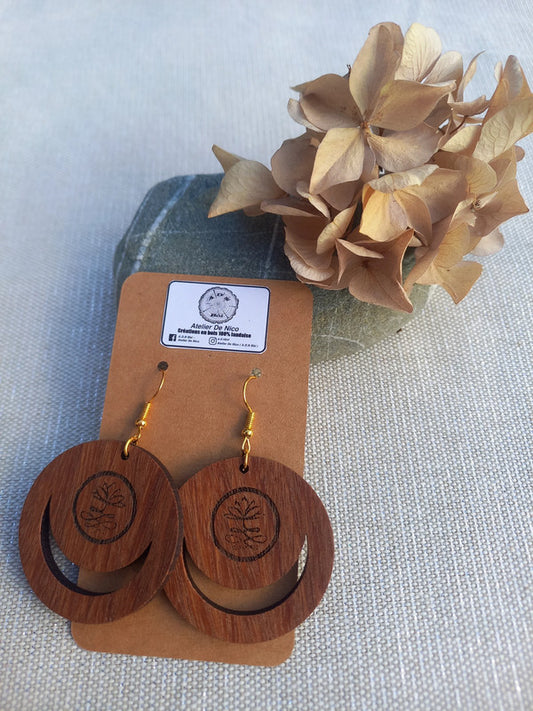 Boucles d'oreilles en bois brut
