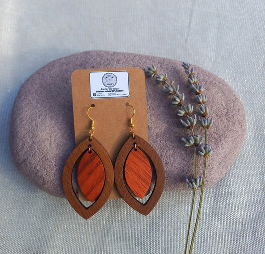 Boucles d'oreilles en bois brut