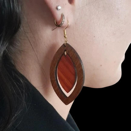 Boucles d'oreilles en bois brut