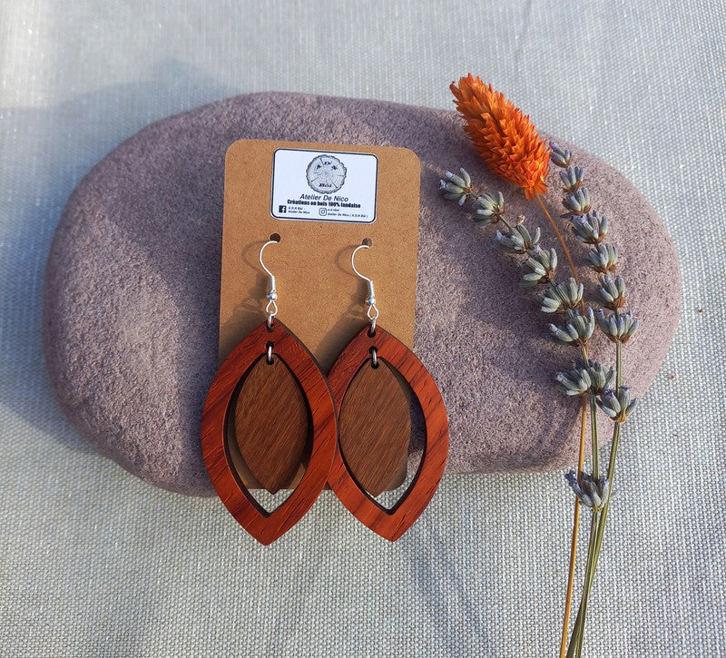 Boucles d'oreilles en bois brut