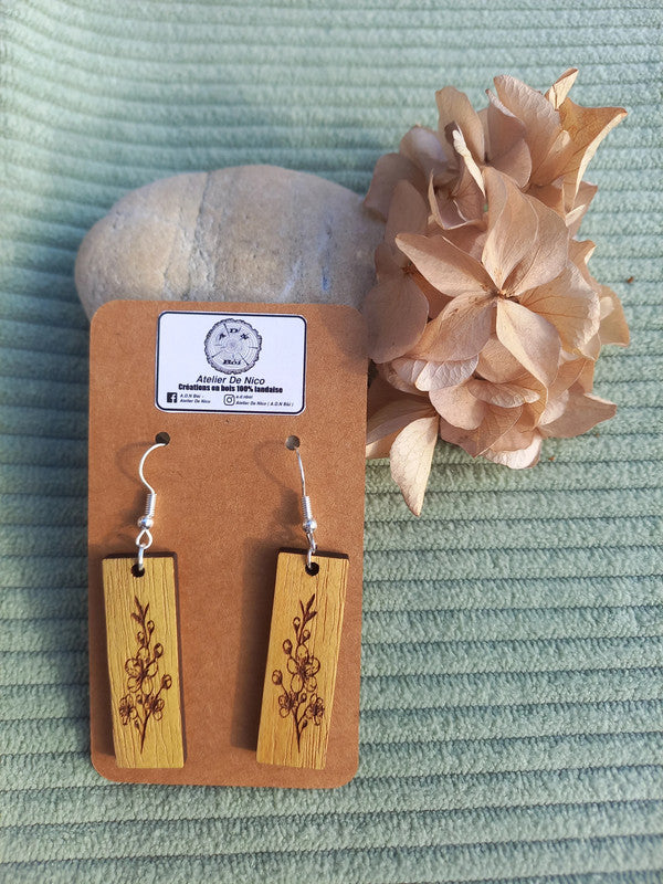 Boucles d'oreilles en bois brut