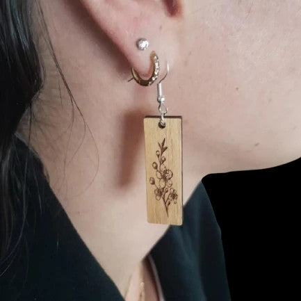 Boucles d'oreilles en bois brut