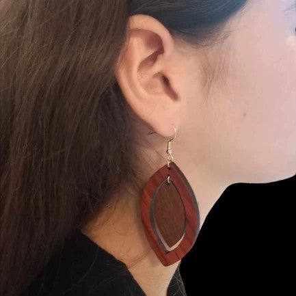 Boucles d'oreilles en bois brut