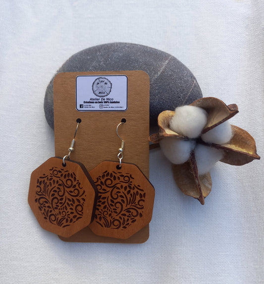 Boucles d'oreilles en bois brut