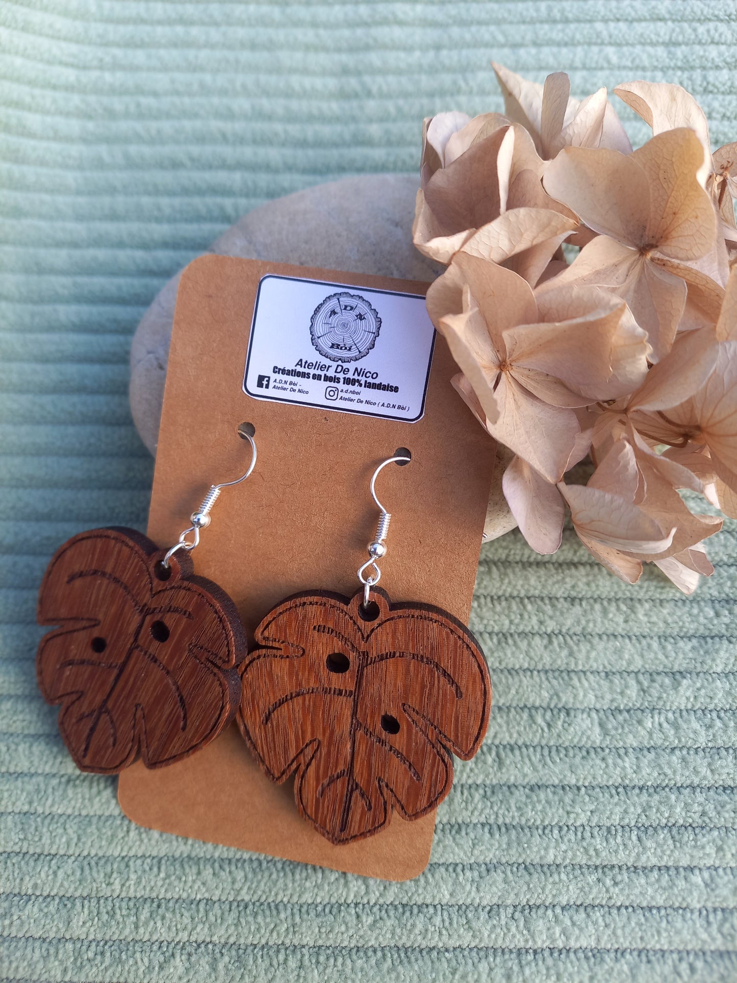 Boucles d'oreilles en bois brut