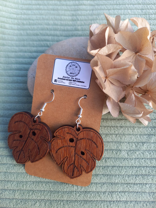 Boucles d'oreilles en bois brut