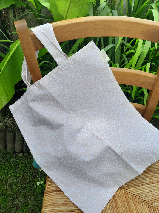 Tote bag - Rose pâle et blanc