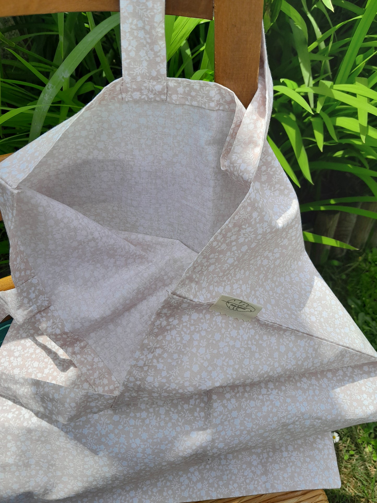 Tote bag - Rose pâle et blanc