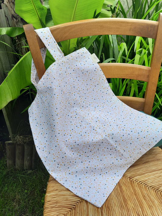 Tote bag - Blanc et petites fleurs
