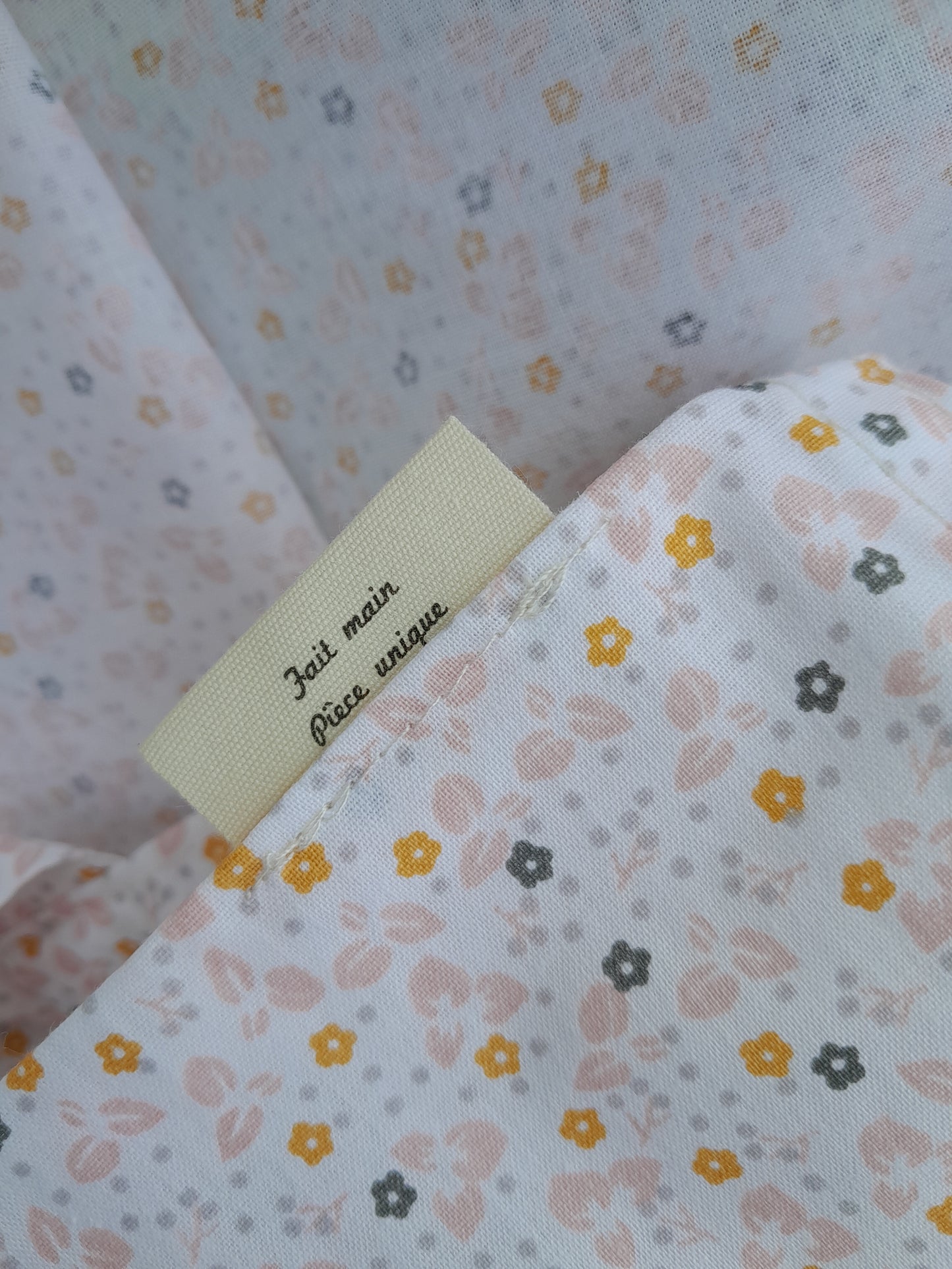 Tote bag - Blanc et petites fleurs