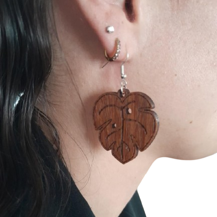 Boucles d'oreilles en bois brut