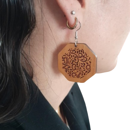 Boucles d'oreilles en bois brut